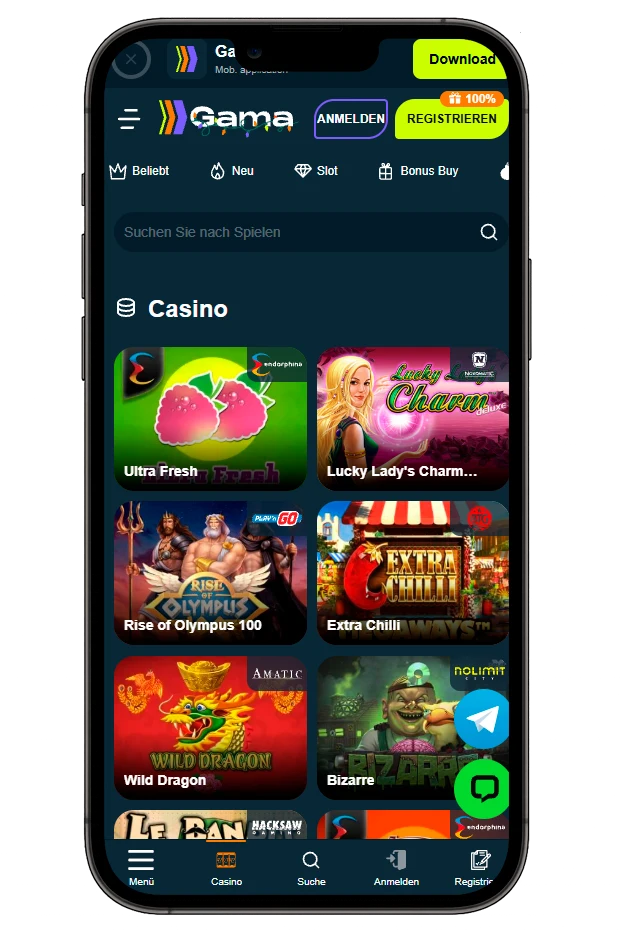 gama casino app main